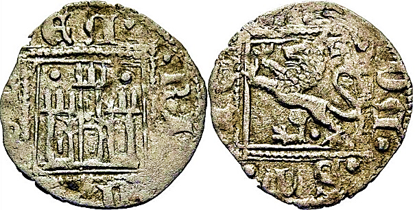 Tipo 31. Dinero Novén con castillo y león, con orla cuadrada - Imagen 90