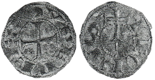 Tipo 55. Dinero de la Cruz de la Victoria simplificada, con lema “Svper Rex” - Imagen 1