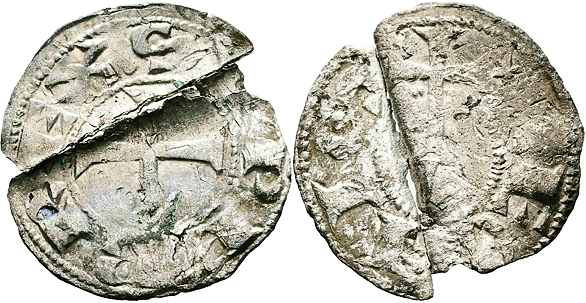 Tipo 55. Dinero de la Cruz de la Victoria simplificada, con lema “Svper Rex” - Imagen 4