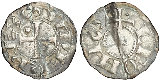 Tipo 55. Dinero de la Cruz de la Victoria simplificada, con lema “Svper Rex” - Imagen 9