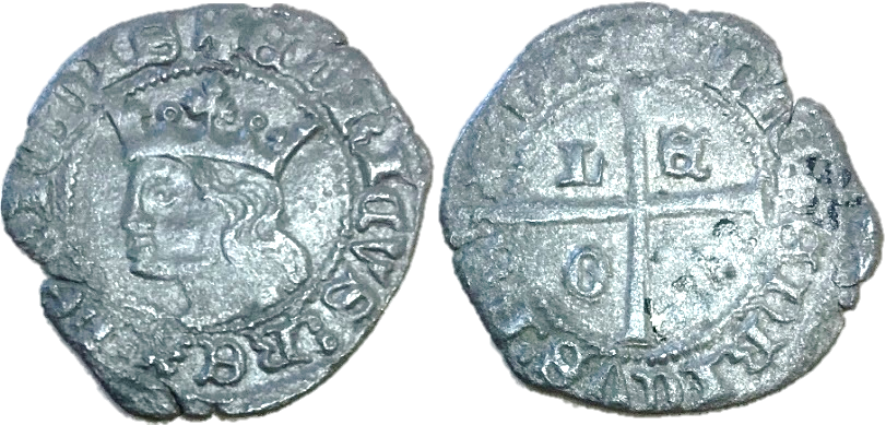 Tipo 11. Cruzado con Busto de rey a izquierda