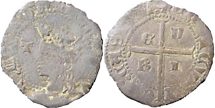Tipo 11. Cruzado con Busto de rey a izquierda