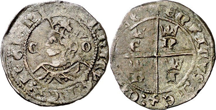 Tipo 11. Cruzado con Busto de rey a izquierda