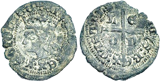 Tipo 11. Cruzado con Busto de rey a izquierda