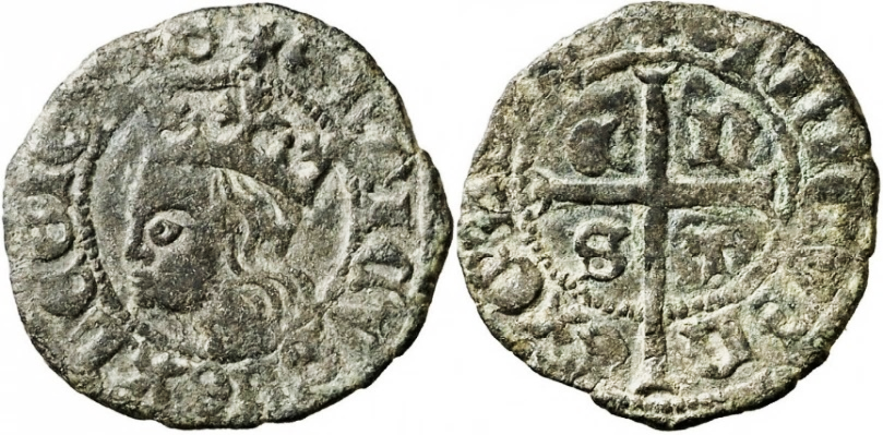 Tipo 11. Cruzado con Busto de rey a izquierda