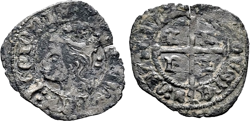 Tipo 11. Cruzado con Busto de rey a izquierda