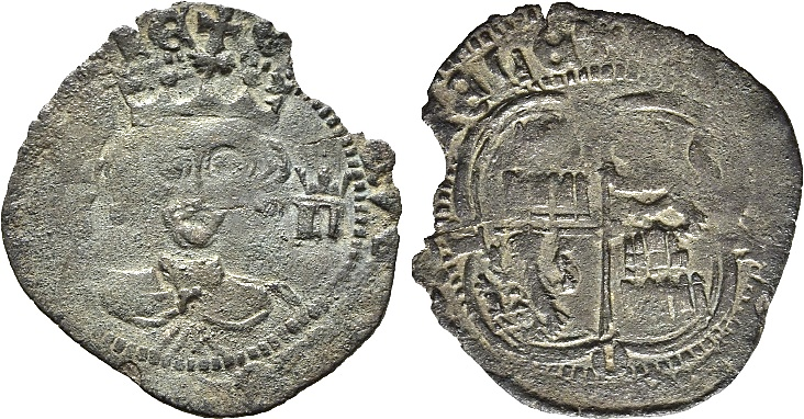 Tipo 15. Real de vell&oacute;n con busto de rey de frente