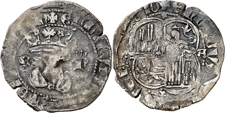 Tipo 15. Real de vell&oacute;n con busto de rey de frente