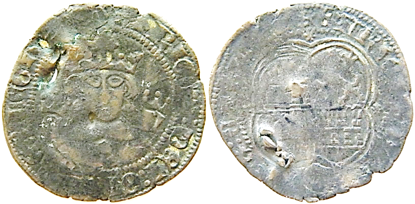 Tipo 15. Real de vell&oacute;n con busto de rey de frente