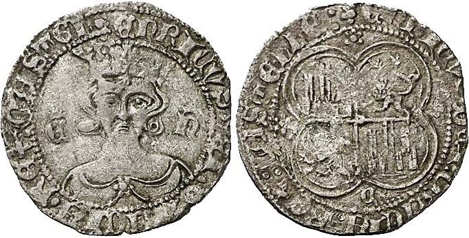 Tipo 15. Real de vell&oacute;n con busto de rey de frente