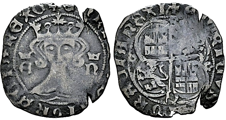 Tipo 15. Real de vell&oacute;n con busto de rey de frente