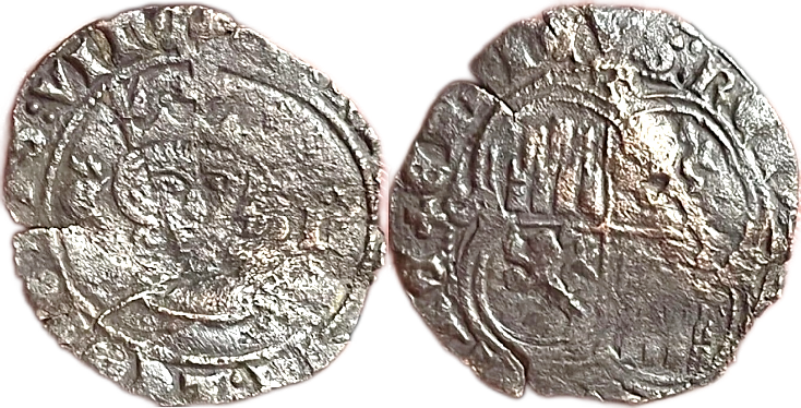 Tipo 15. Real de vell&oacute;n con busto de rey de frente