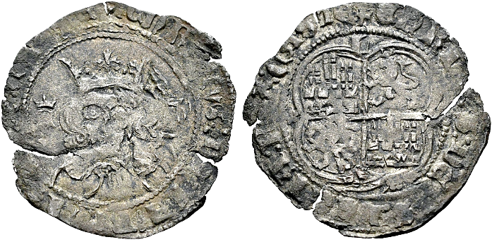 Tipo 15. Real de vell&oacute;n con busto de rey de frente