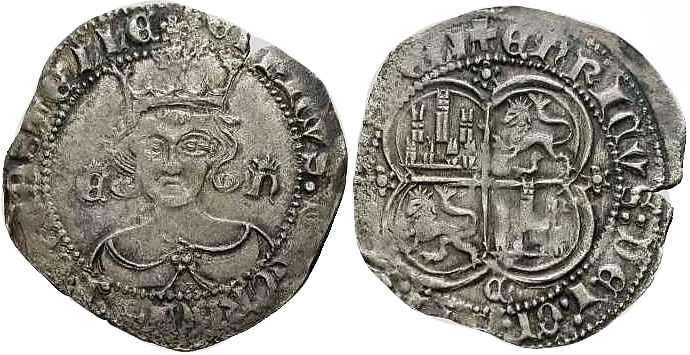 Tipo 15. Real de vell&oacute;n con busto de rey de frente