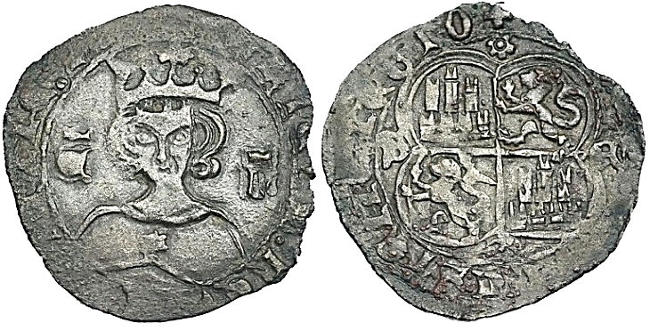 Tipo 15. Real de vell&oacute;n con busto de rey de frente