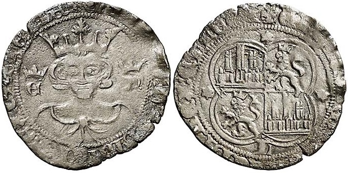 Tipo 15. Real de vell&oacute;n con busto de rey de frente