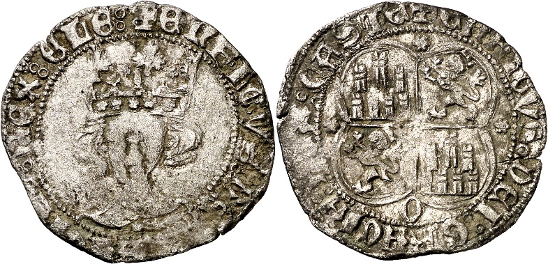 Tipo 15. Real de vell&oacute;n con busto de rey de frente