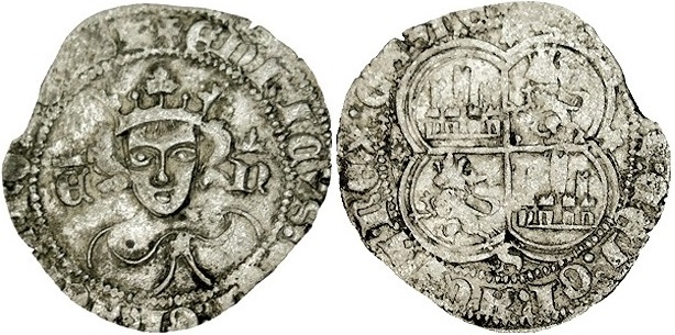 Tipo 15. Real de vell&oacute;n con busto de rey de frente