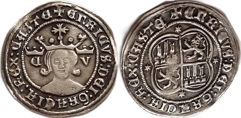 Tipo 15. Real de vell&oacute;n con busto de rey de frente