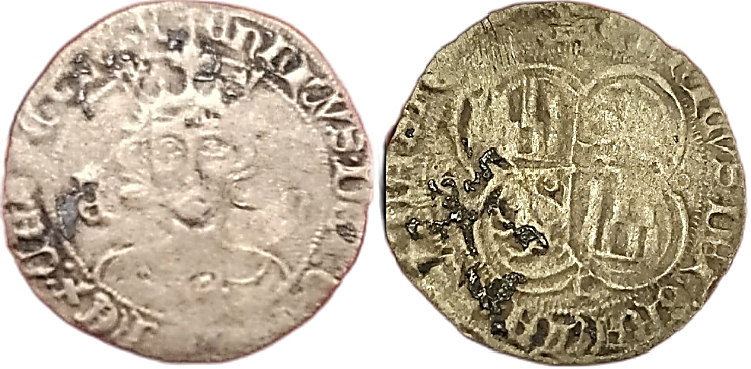 Tipo 15. Real de vell&oacute;n con busto de rey de frente