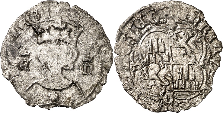 Tipo 15. Real de vell&oacute;n con busto de rey de frente