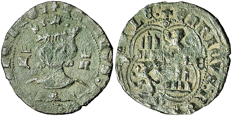 Tipo 15. Real de vell&oacute;n con busto de rey de frente