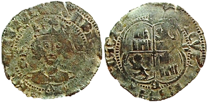 Tipo 15. Real de vell&oacute;n con busto de rey de frente