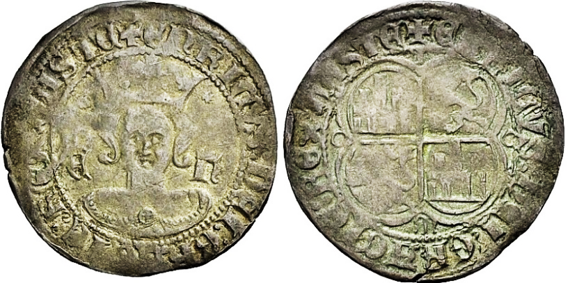 Tipo 15. Real de vell&oacute;n con busto de rey de frente