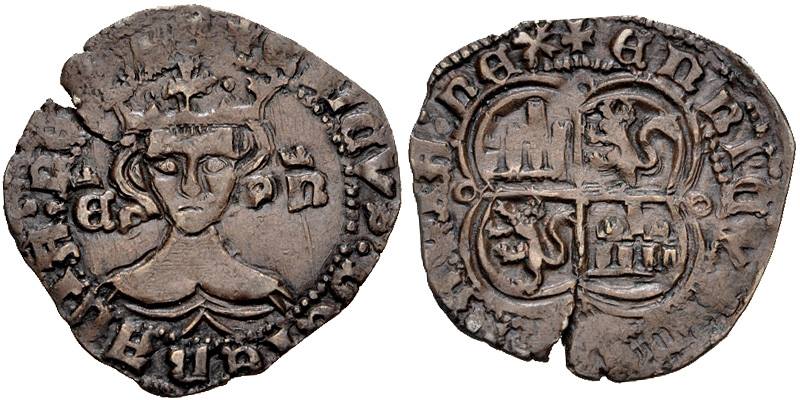 Tipo 15. Real de vell&oacute;n con busto de rey de frente