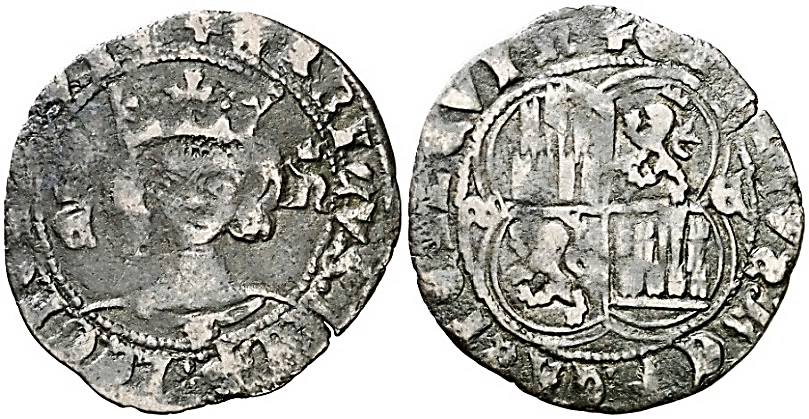 Tipo 15. Real de vell&oacute;n con busto de rey de frente