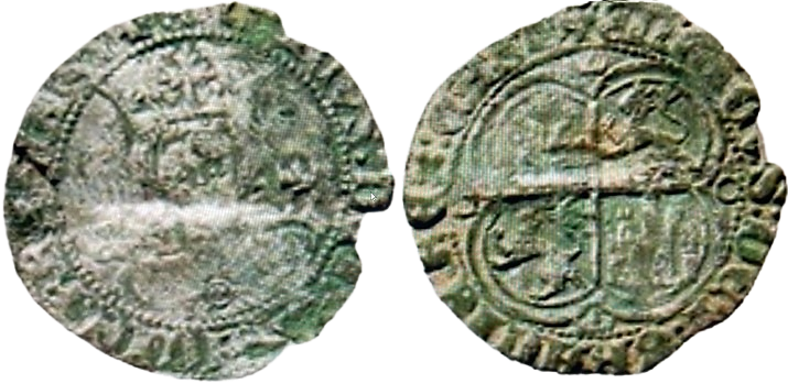 Tipo 15. Real de vell&oacute;n con busto de rey de frente