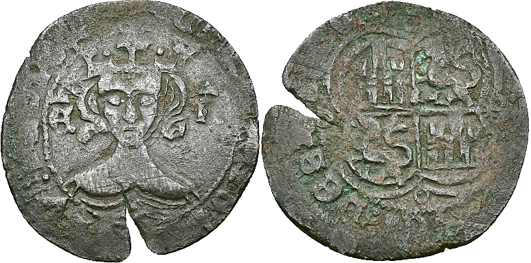 Tipo 15. Real de vell&oacute;n con busto de rey de frente