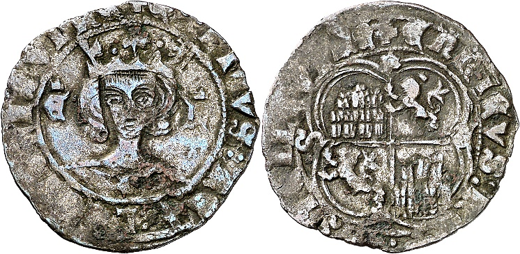 Tipo 15. Real de vell&oacute;n con busto de rey de frente