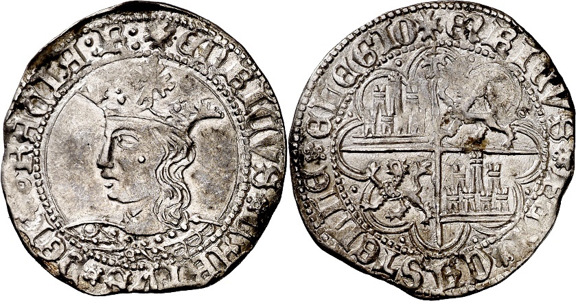 Tipo 9. Real de plata con el Busto de perfil del rey