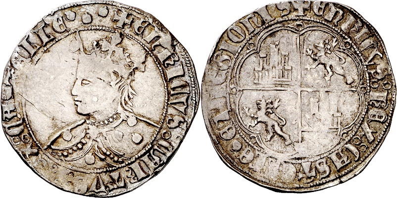 Tipo 9. Real de plata con el Busto de perfil del rey