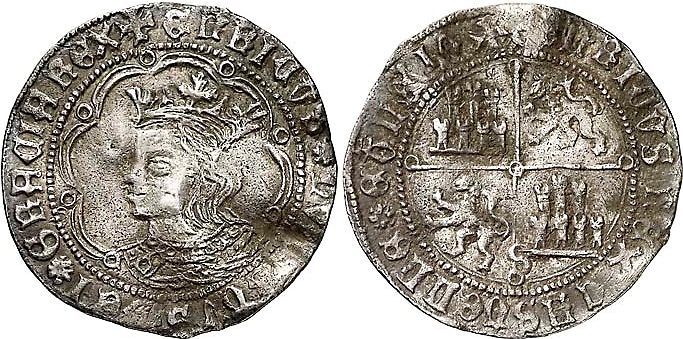 Tipo 9. Real de plata con el Busto de perfil del rey