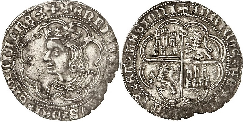Tipo 9. Real de plata con el Busto de perfil del rey