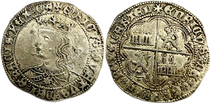 Tipo 9. Real de plata con el Busto de perfil del rey