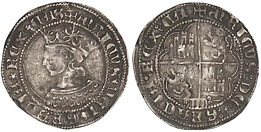 Tipo 9. Real de plata con el Busto de perfil del rey