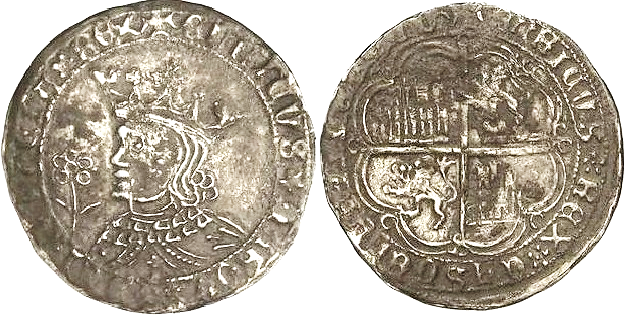 Tipo 9. Real de plata con el Busto de perfil del rey