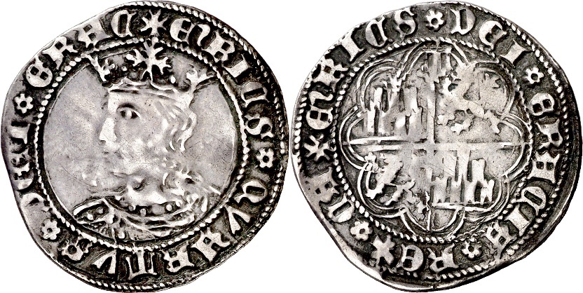 Tipo 9. Real de plata con el Busto de perfil del rey
