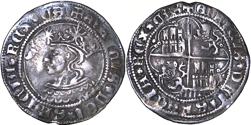 Tipo 9. Real de plata con el Busto de perfil del rey
