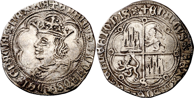 Tipo 9. Real de plata con el Busto de perfil del rey