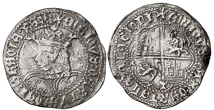 Tipo 9. Real de plata con el Busto de perfil del rey