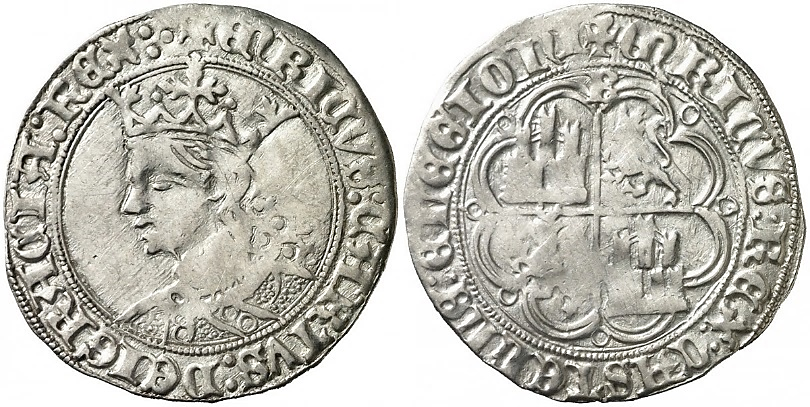 Tipo 9. Real de plata con el Busto de perfil del rey