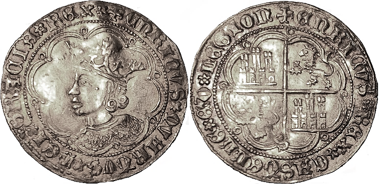 Tipo 9. Real de plata con el Busto de perfil del rey