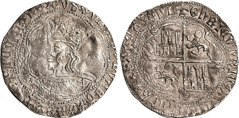 Tipo 9. Real de plata con el Busto de perfil del rey