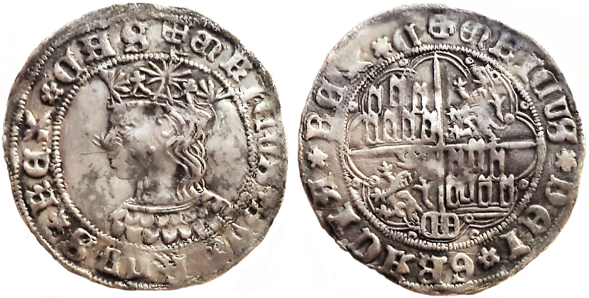Tipo 9. Real de plata con el Busto de perfil del rey