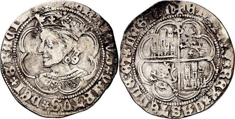 Tipo 9. Real de plata con el Busto de perfil del rey