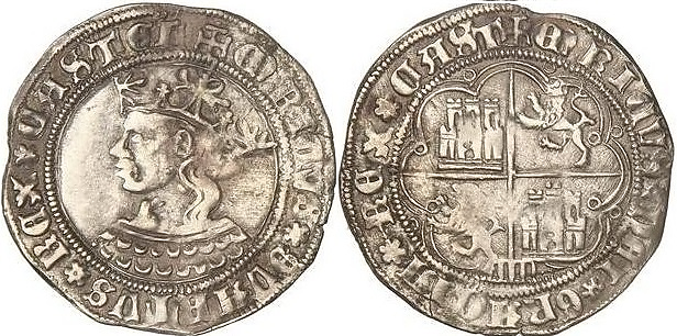 Tipo 9. Real de plata con el Busto de perfil del rey